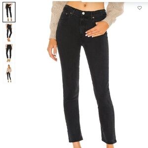 AGOLDE Toni Mid-Rise Straight Jeans Size 28 Washed Black